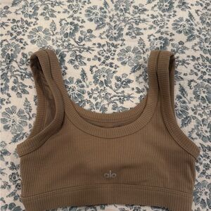 ALO Yoga Women's Brown Ribbed Tank Top